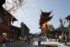 青溪古城规划总体鸟瞰图