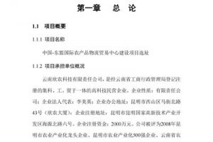 中国东盟国际农产品物流贸易中心建设项目选址可行性研究报告